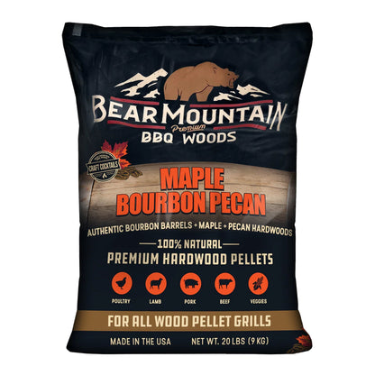Bear Mountain BBQ All-Natural Maple Bourbon Pecan Smoker Pellets, 20 Lb Bag
