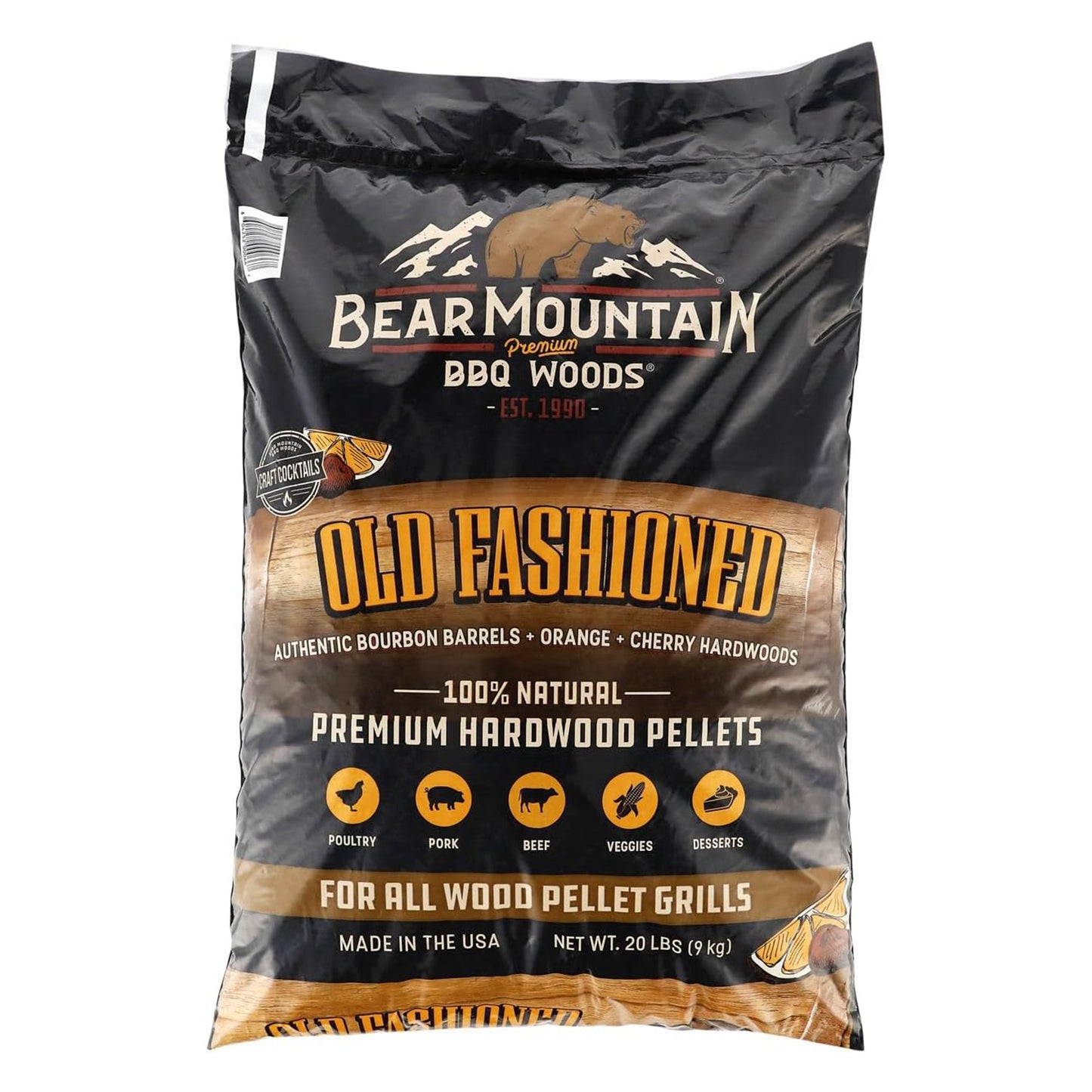 Bear Mountain BBQ All-Natural Old Fashioned Hardwood Smoker Pellets, 20 Lb Bag