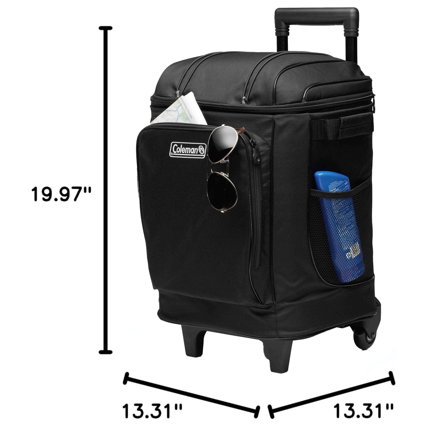 Coleman CHILLER 42-Can Soft-Sided Cooler w/ Wheels, Portable & Insulated, Black