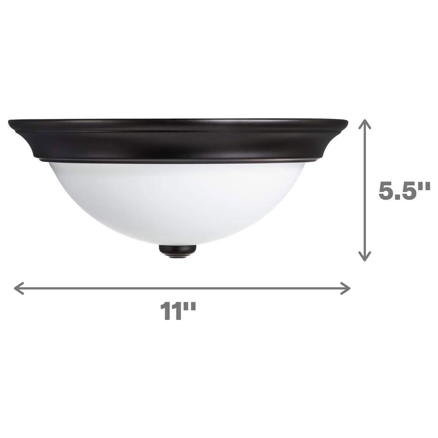 Portage Bay 11 Inch Flush Mount Ceiling Fixture Alabaster Glass Lighting, Bronze