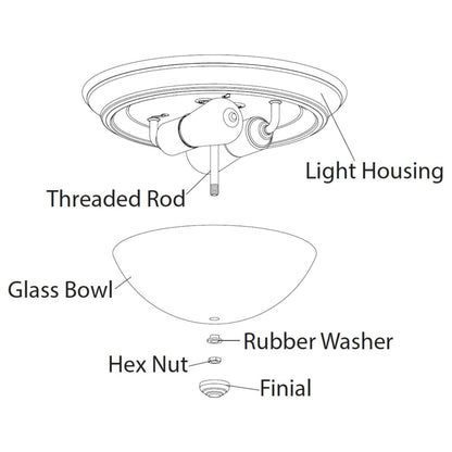 Portage Bay 11 Inch Flush Mount Ceiling Fixture Alabaster Glass Lighting, Bronze