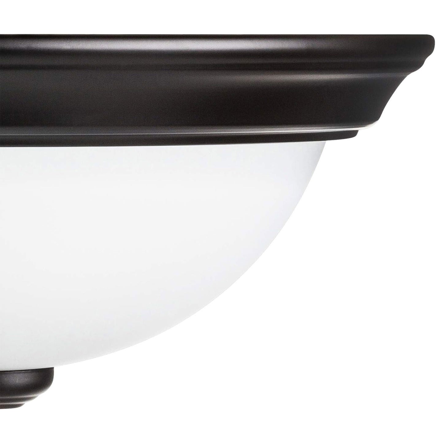 Portage Bay 11 Inch Flush Mount Ceiling Fixture Alabaster Glass Lighting, Bronze