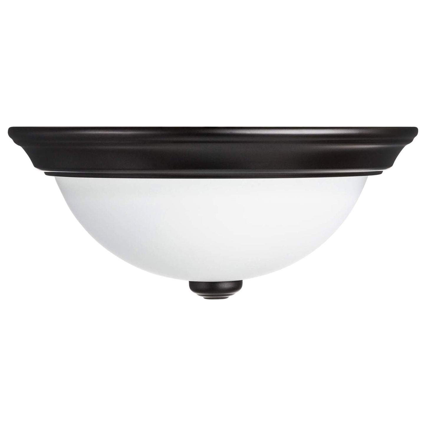 Portage Bay 11 Inch Flush Mount Ceiling Fixture Alabaster Glass Lighting, Bronze