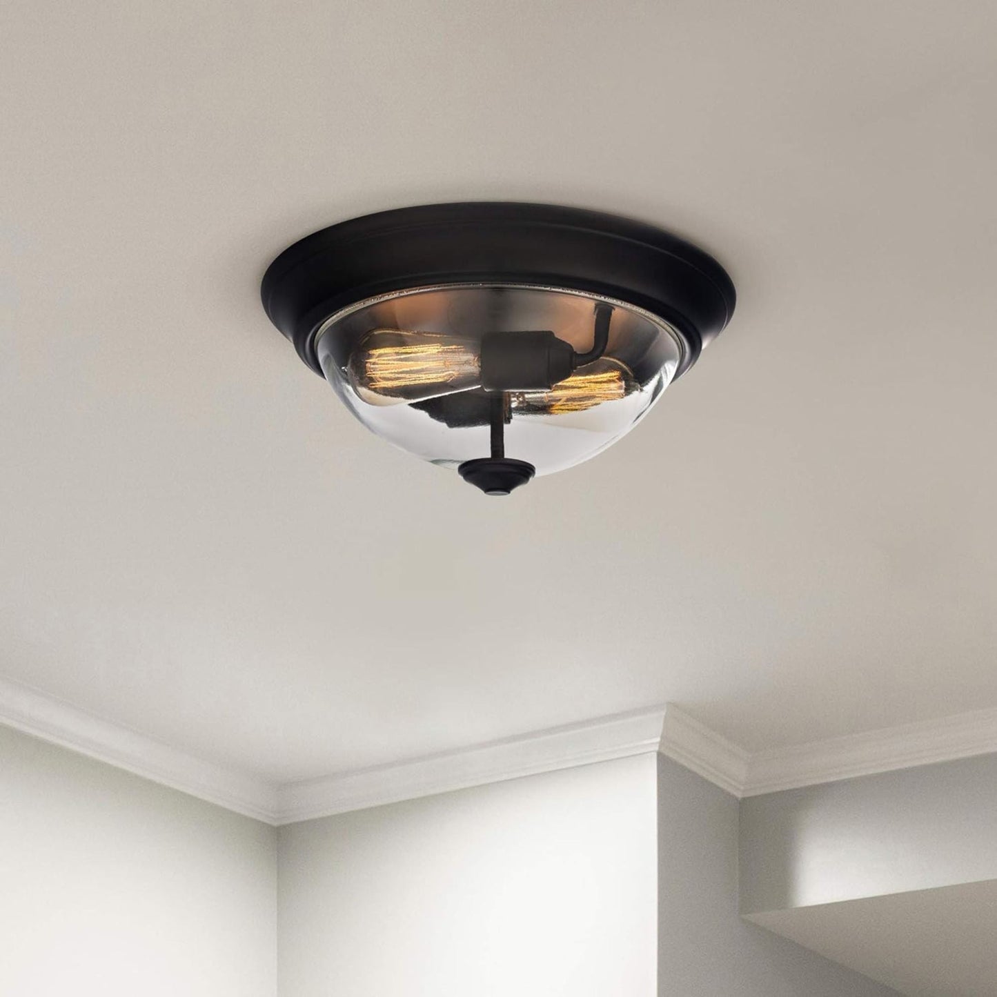 Prominence Home 13” Flush Mount Indoor Ceiling Light, Madalyn, 51379-01, Bronze