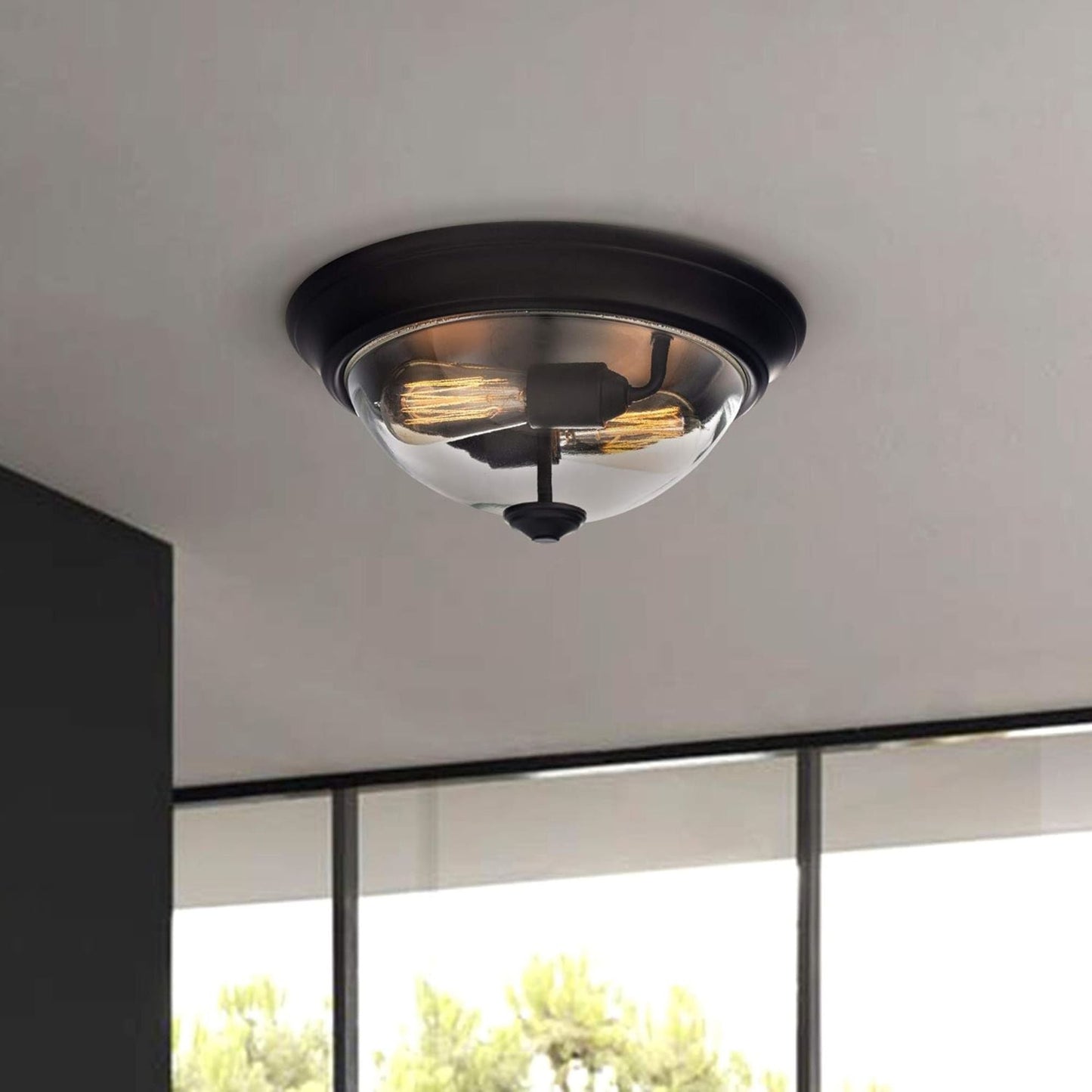 Prominence Home 13” Flush Mount Indoor Ceiling Light, Madalyn, 51379-01, Bronze