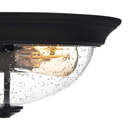 Prominence Home 13” Flush Mount Seeded Ceiling Light, Madalyn, 51381-31, Bronze