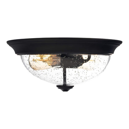 Prominence Home 13” Flush Mount Seeded Ceiling Light, Madalyn, 51381-31, Bronze