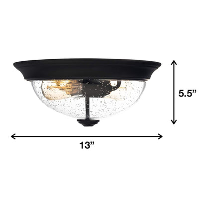 Prominence Home 13” Flush Mount Seeded Ceiling Light, Madalyn, 51381-31, Bronze
