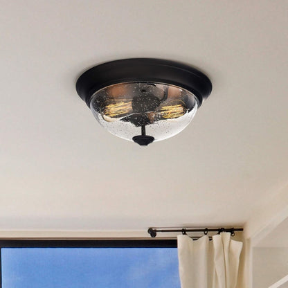 Prominence Home 13” Flush Mount Seeded Ceiling Light, Madalyn, 51381-31, Bronze