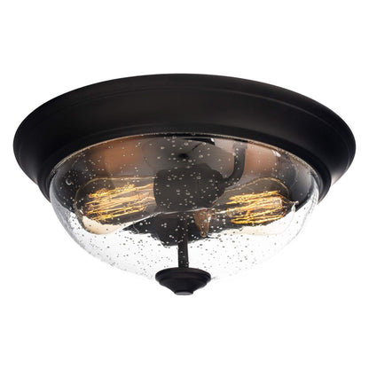 Prominence Home 13” Flush Mount Seeded Ceiling Light, Madalyn, 51381-31, Bronze