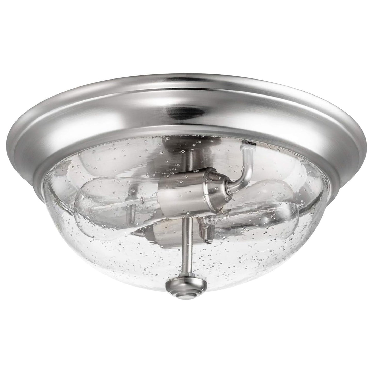 Prominence Home 13” Flush Mount Seeded Ceiling Light, Madalyn, 51382-31, Nickel