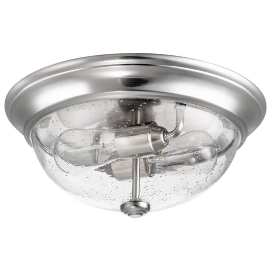 Prominence Home 13” Flush Mount Seeded Ceiling Light, Madalyn, 51382-31, Nickel