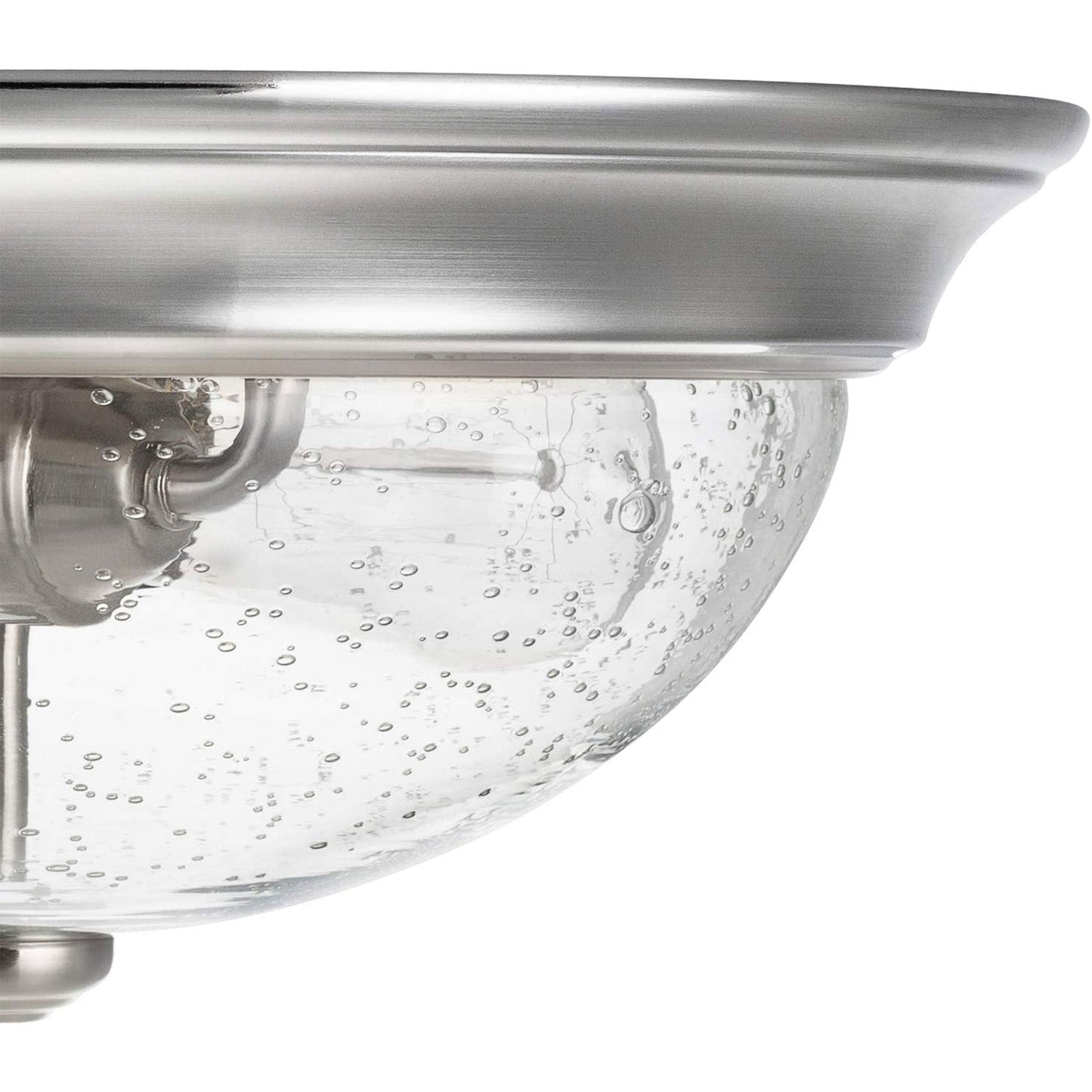 Prominence Home 13” Flush Mount Seeded Ceiling Light, Madalyn, 51382-31, Nickel