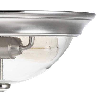 Prominence Home 13” Flush Mount Indoor Ceiling Light, Madalyn, 51380-31, Nickel