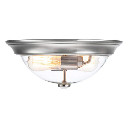 Prominence Home 13” Flush Mount Indoor Ceiling Light, Madalyn, 51380-31, Nickel