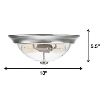 Prominence Home 13” Flush Mount Indoor Ceiling Light, Madalyn, 51380-31, Nickel