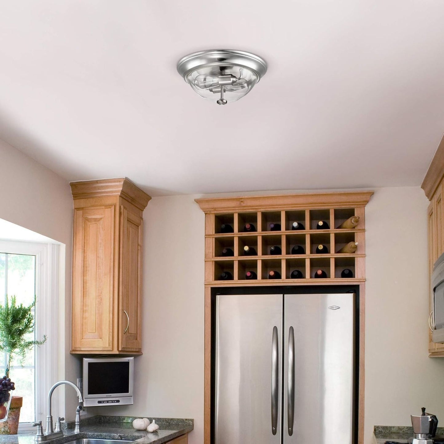 Prominence Home 13” Flush Mount Indoor Ceiling Light, Madalyn, 51380-31, Nickel