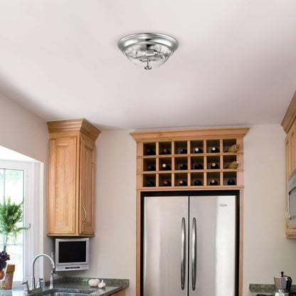 Prominence Home 13” Flush Mount Indoor Ceiling Light, Madalyn, 51380-31, Nickel