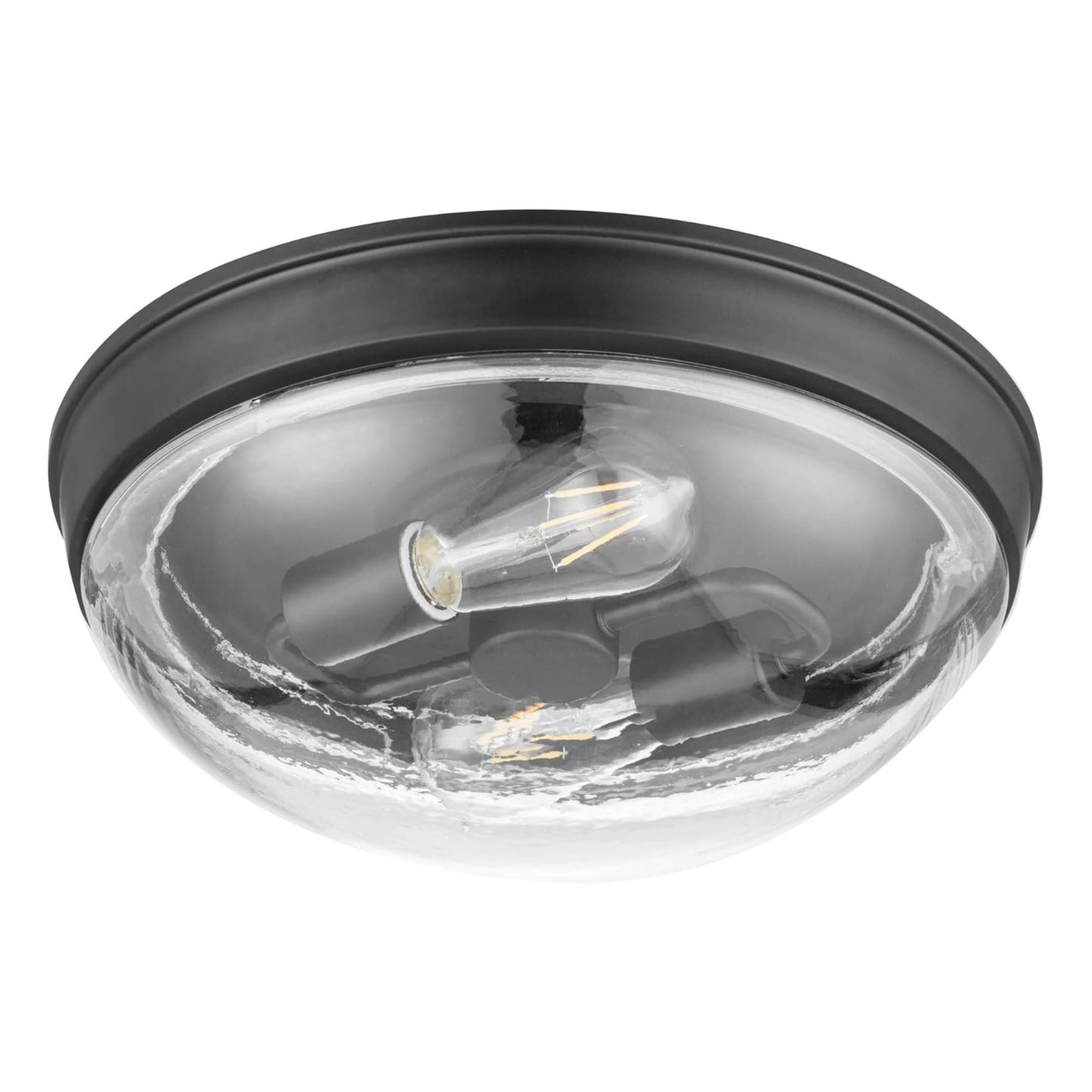 Prominence Home Madalyn 13" Flush Mount Ceiling Light, Clear Round Glass, Bronze