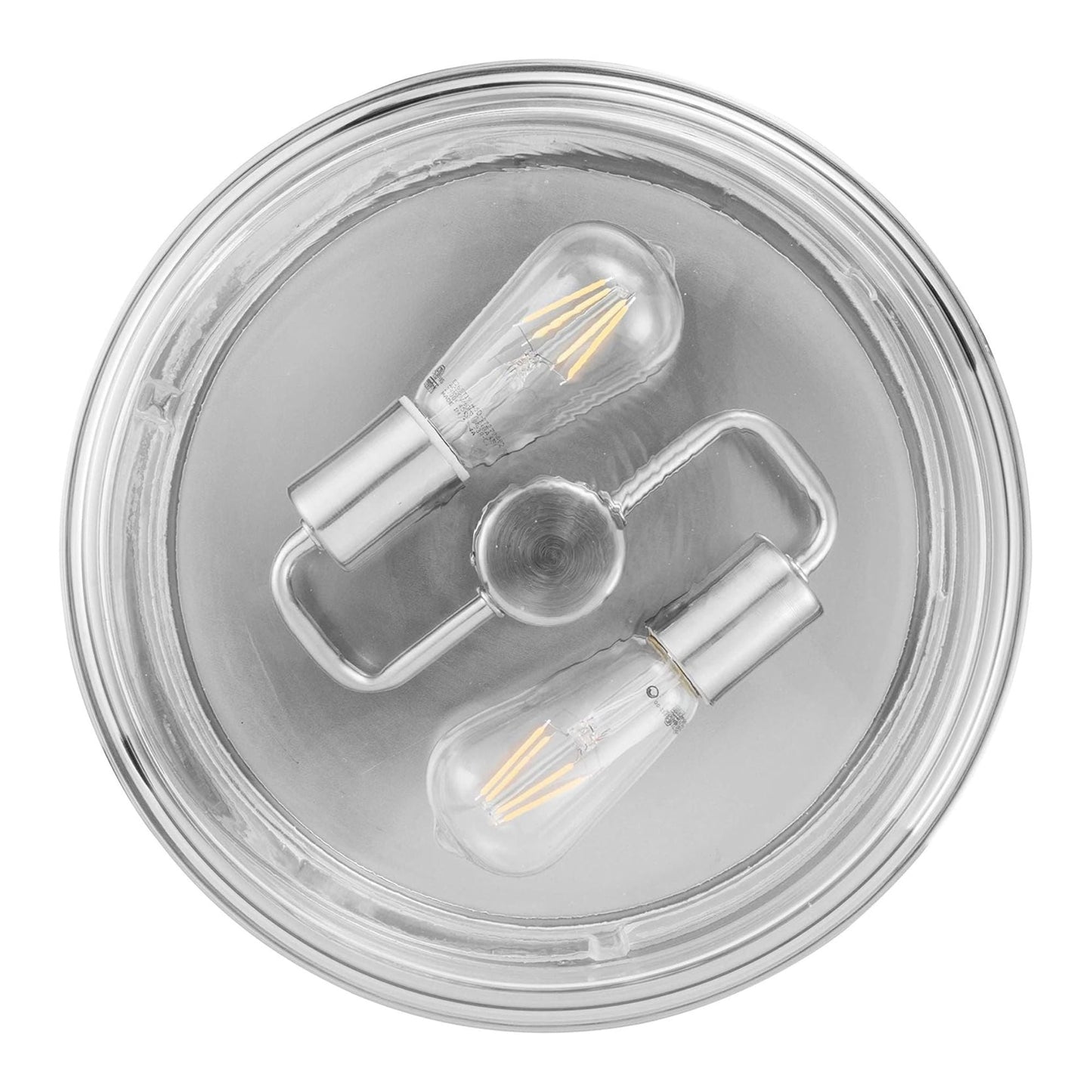 Prominence Home Madalyn 13" Ceiling Light, Clear Drum Glass, Brushed Nickel