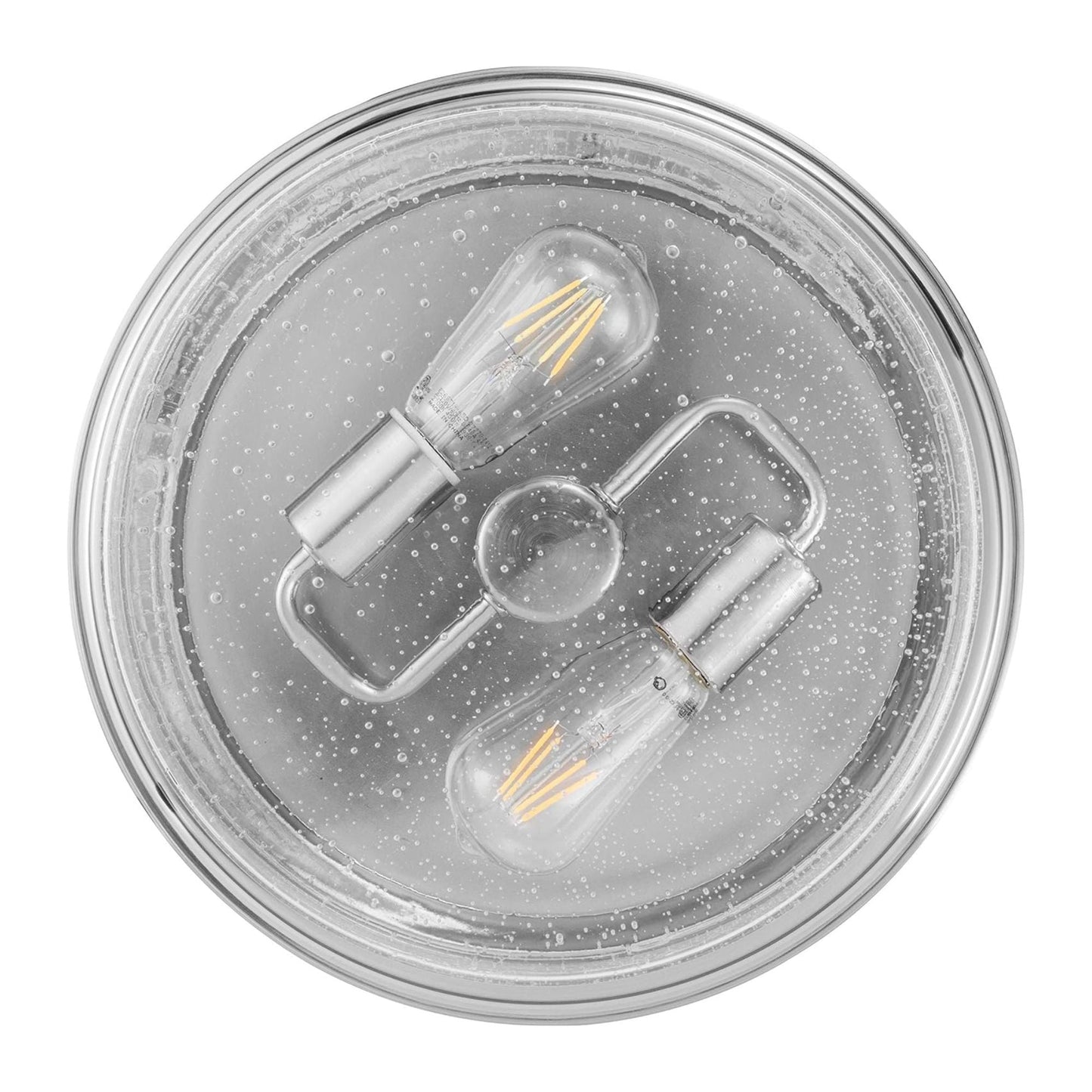 Prominence Home Madalyn 13" Ceiling Light, Seeded Drum Glass, Brushed Nickel