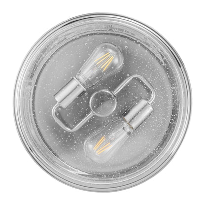 Prominence Home Madalyn 13" Ceiling Light, Seeded Drum Glass, Brushed Nickel