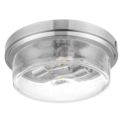 Prominence Home Madalyn 13" Ceiling Light, Seeded Drum Glass, Brushed Nickel