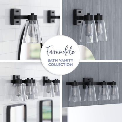 Prominence Home Fairendale 2 Light Bathroom Wall Vanity Light, Matte Black