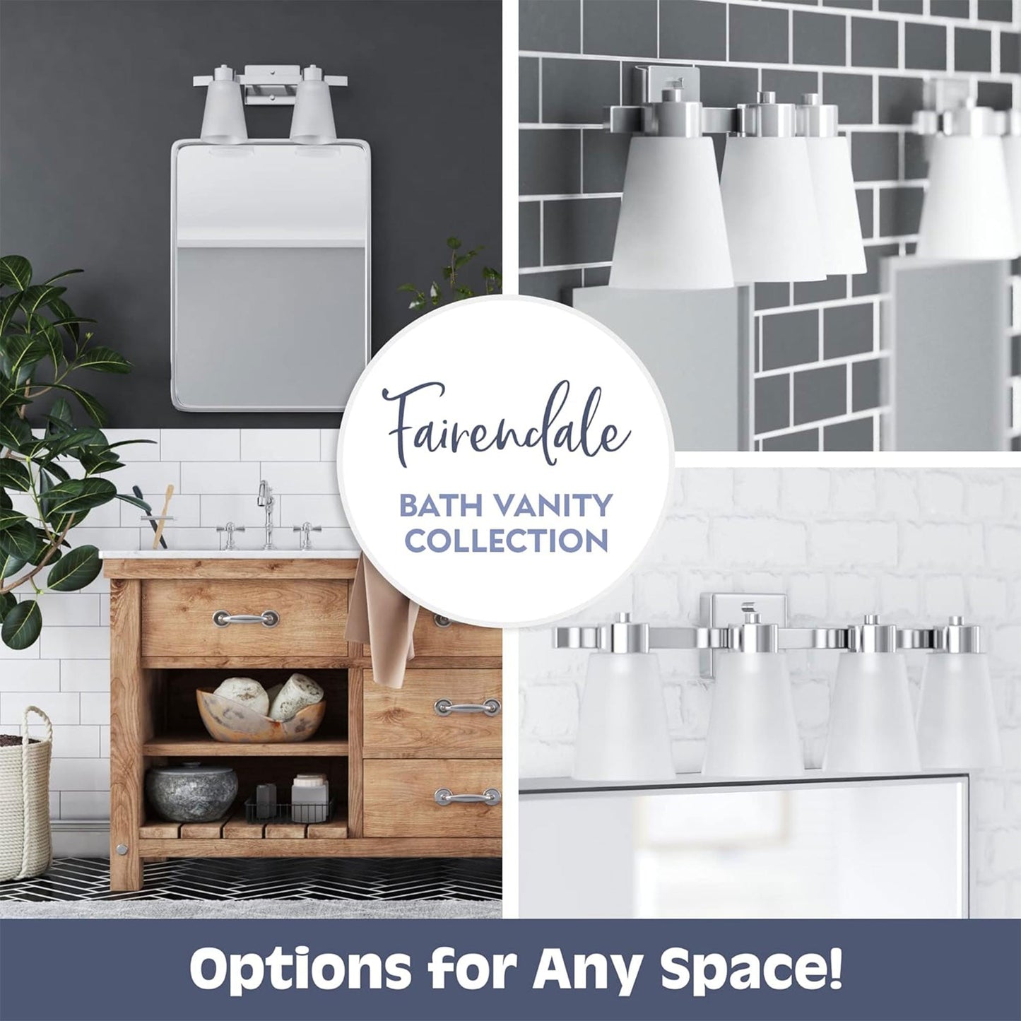 Prominence Home 2 Light Modern Bathroom Vanity Light, Frosted Glass, Nickel