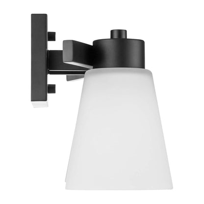 Prominence Home 2 Light Modern Bathroom Vanity Light, Frosted Glass, Matte Black