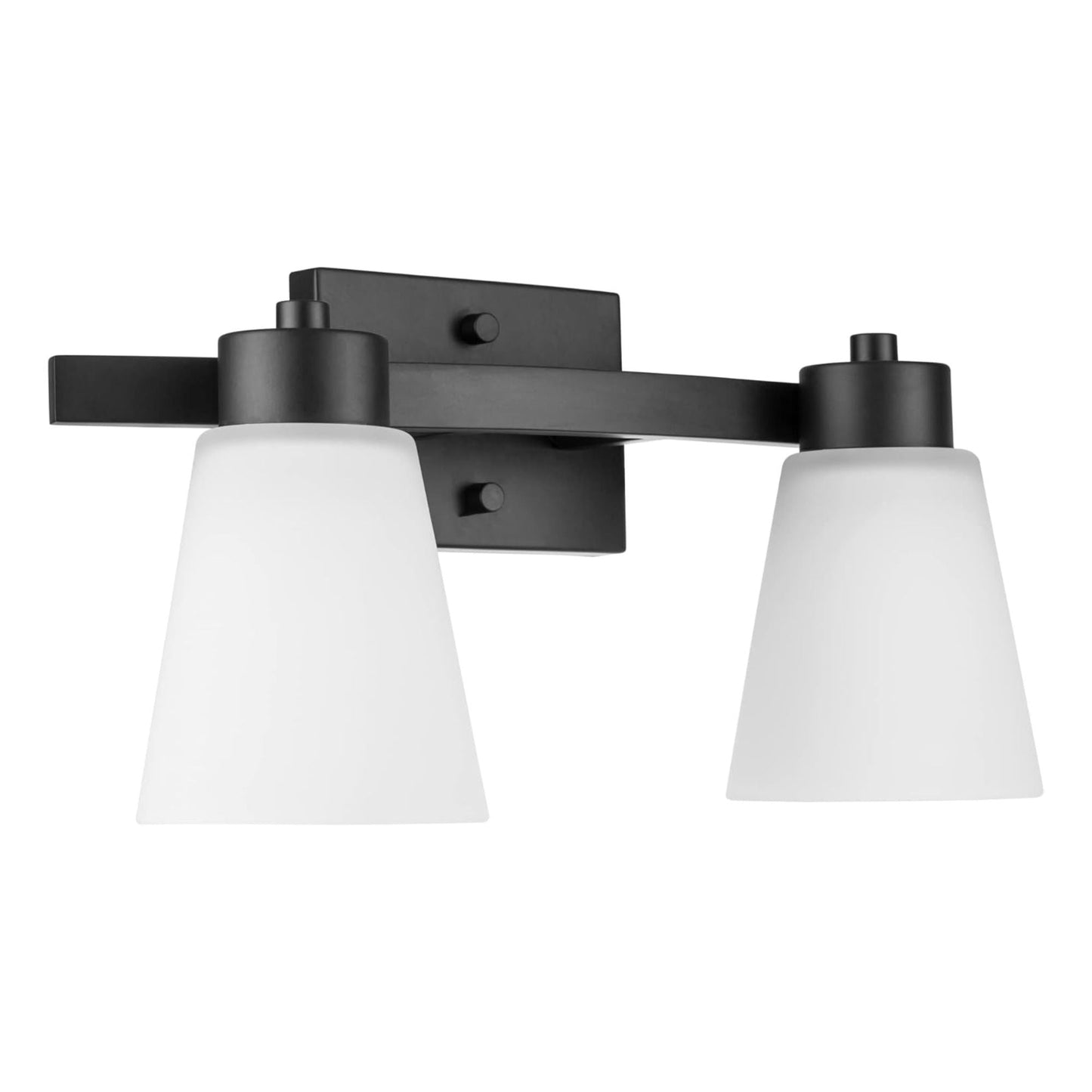 Prominence Home 2 Light Modern Bathroom Vanity Light, Frosted Glass, Matte Black