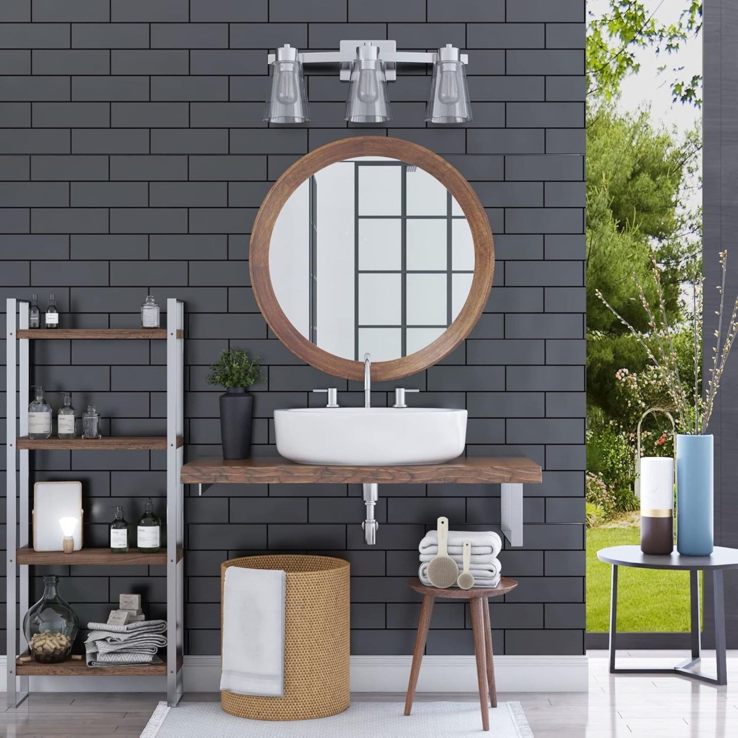 Prominence Home Fairendale 3 Light Bathroom Wall Vanity Light, Brushed Nickel