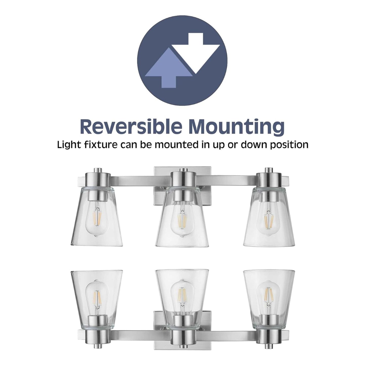 Prominence Home Fairendale 3 Light Bathroom Wall Vanity Light, Brushed Nickel