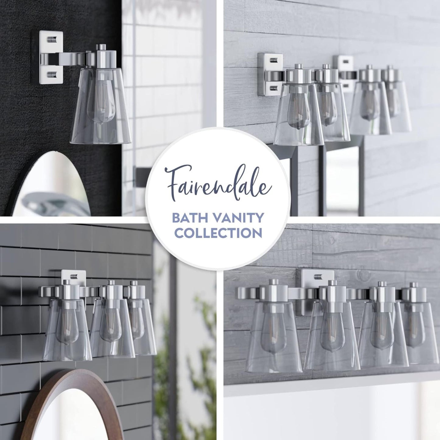 Prominence Home Fairendale 3 Light Bathroom Wall Vanity Light, Brushed Nickel