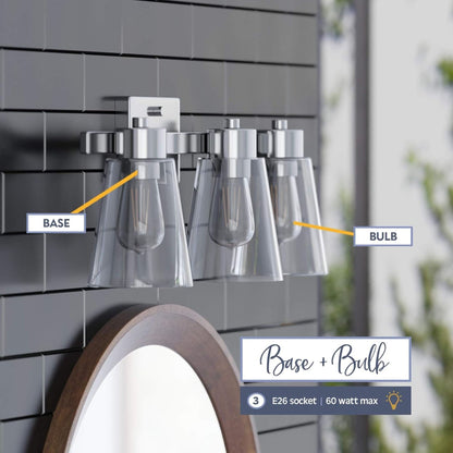 Prominence Home Fairendale 3 Light Bathroom Wall Vanity Light, Brushed Nickel