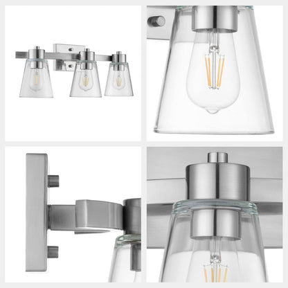 Prominence Home Fairendale 3 Light Bathroom Wall Vanity Light, Brushed Nickel