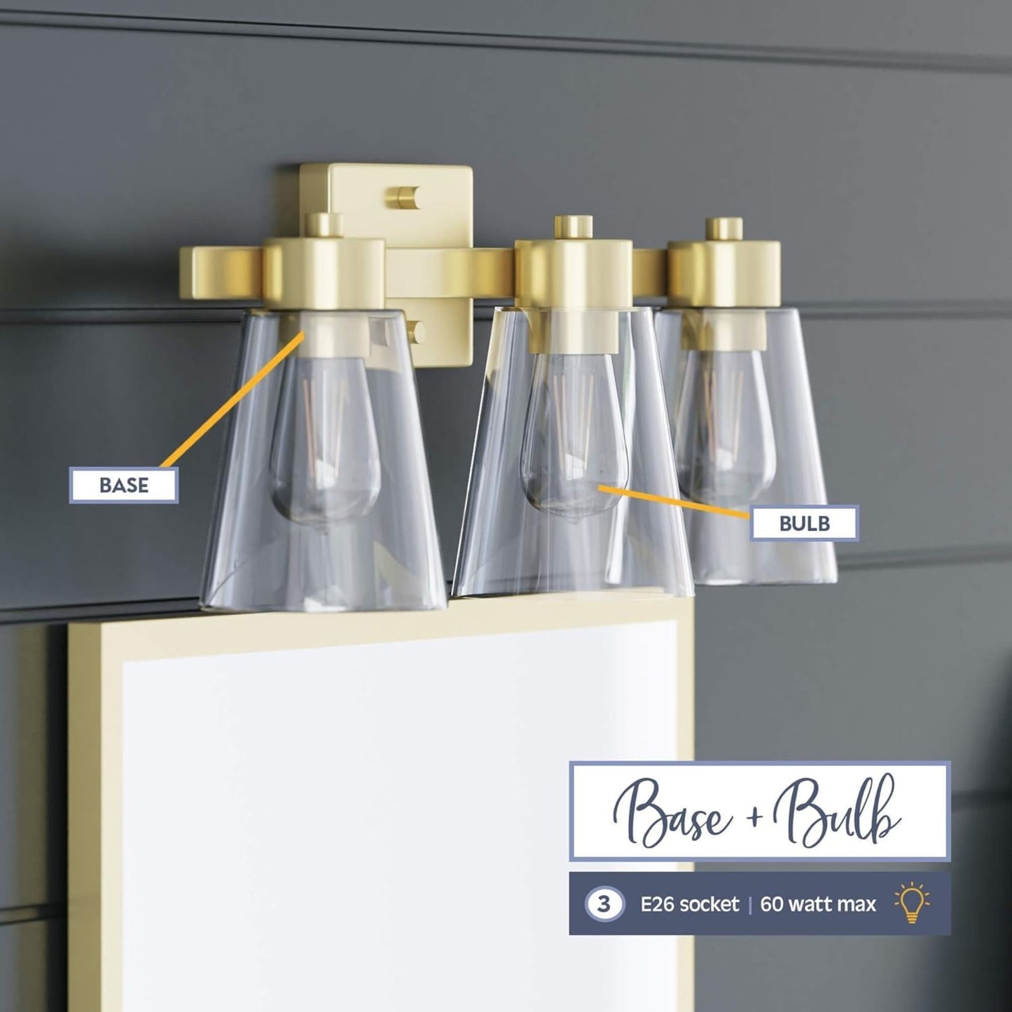 Prominence Home Fairendale 3 Light Bathroom Wall Vanity Light, Soft Gold