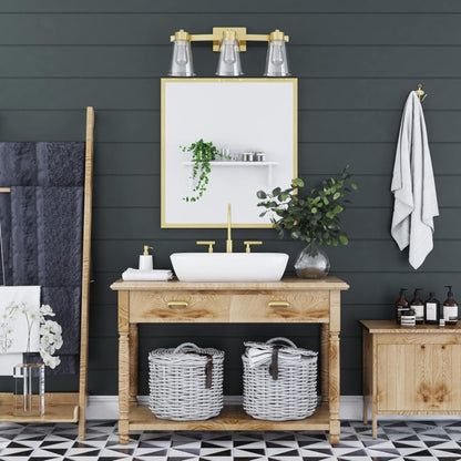Prominence Home Fairendale 3 Light Bathroom Wall Vanity Light, Soft Gold