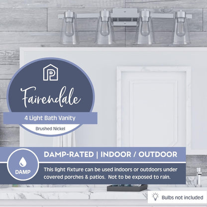 Prominence Home Fairendale 4 Light Bathroom Wall Vanity Light, Brushed Nickel