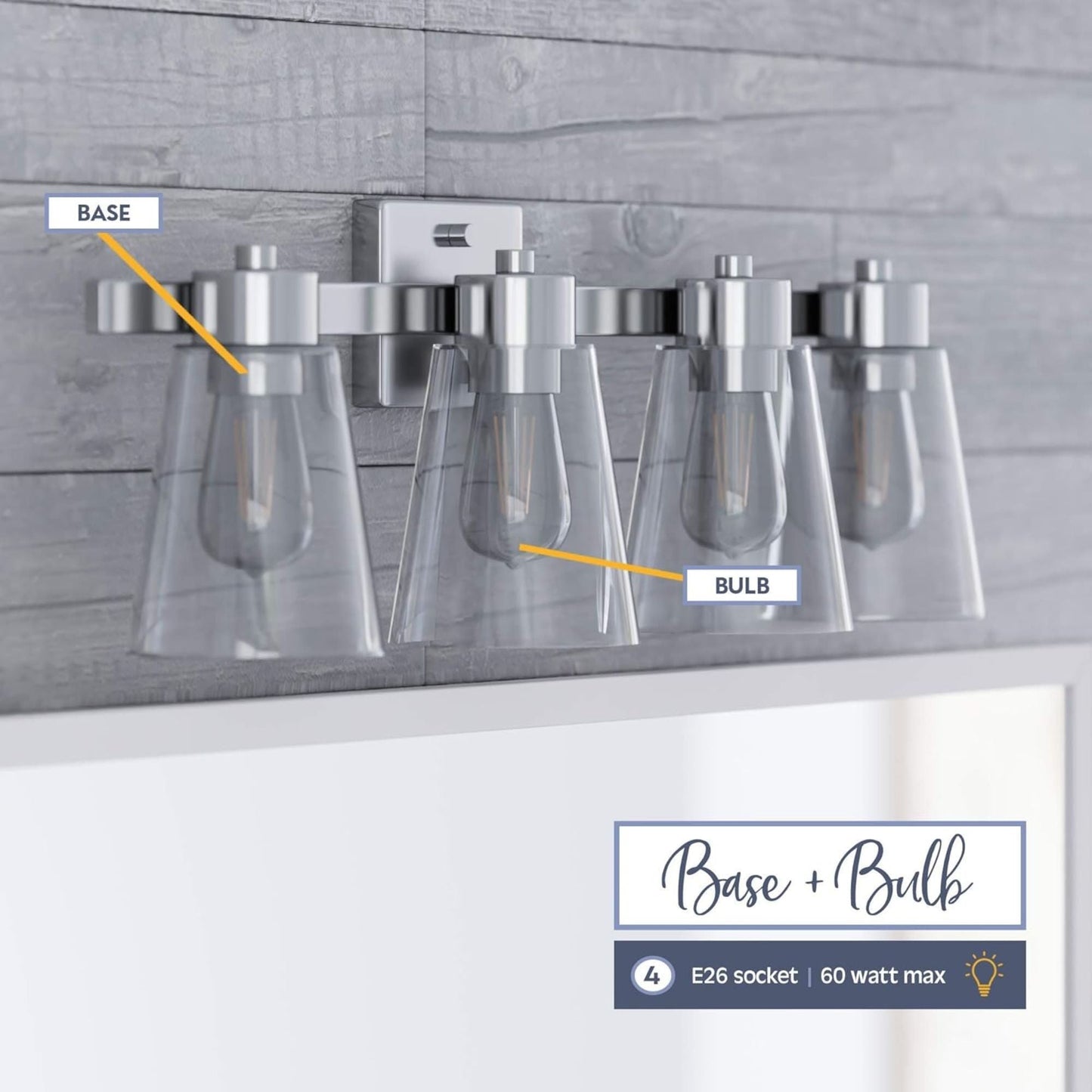 Prominence Home Fairendale 4 Light Bathroom Wall Vanity Light, Brushed Nickel