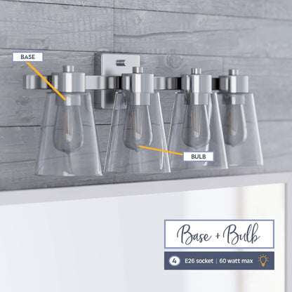 Prominence Home Fairendale 4 Light Bathroom Wall Vanity Light, Brushed Nickel