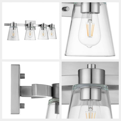 Prominence Home Fairendale 4 Light Bathroom Wall Vanity Light, Brushed Nickel