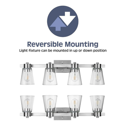 Prominence Home Fairendale 4 Light Bathroom Wall Vanity Light, Brushed Nickel