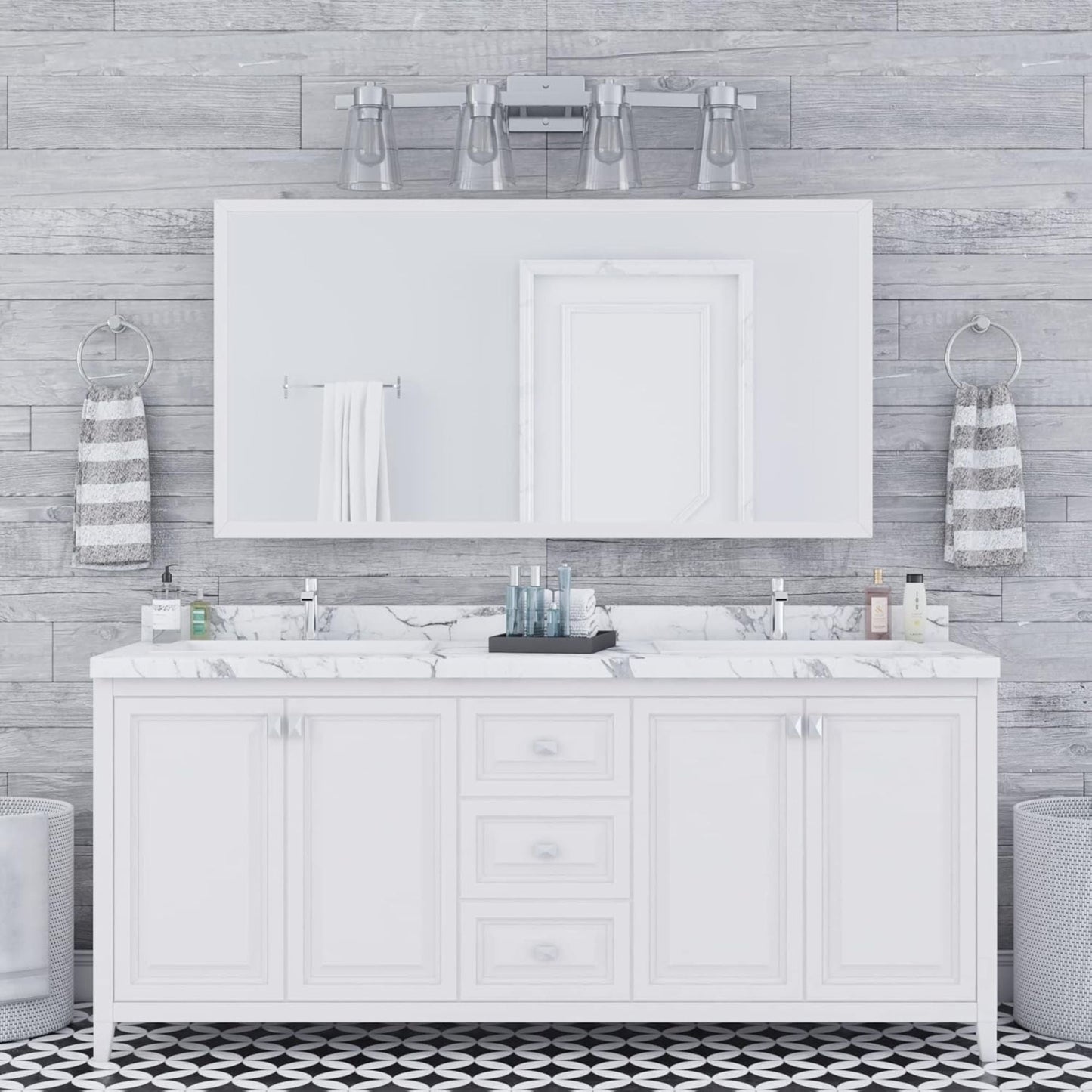 Prominence Home Fairendale 4 Light Bathroom Wall Vanity Light, Brushed Nickel