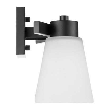 Prominence Home 4 Light Modern Bathroom Vanity Light, Frosted Glass, Matte Black