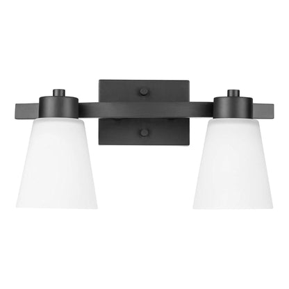 Prominence Home 4 Light Modern Bathroom Vanity Light, Frosted Glass, Matte Black