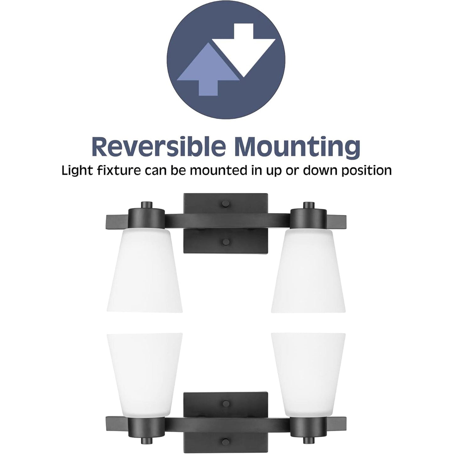 Prominence Home 3 Light Modern Bathroom Vanity Light, Frosted Glass, Matte Black