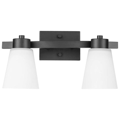 Prominence Home 3 Light Modern Bathroom Vanity Light, Frosted Glass, Matte Black