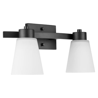 Prominence Home 4 Light Modern Bathroom Vanity Light, Frosted Glass, Matte Black
