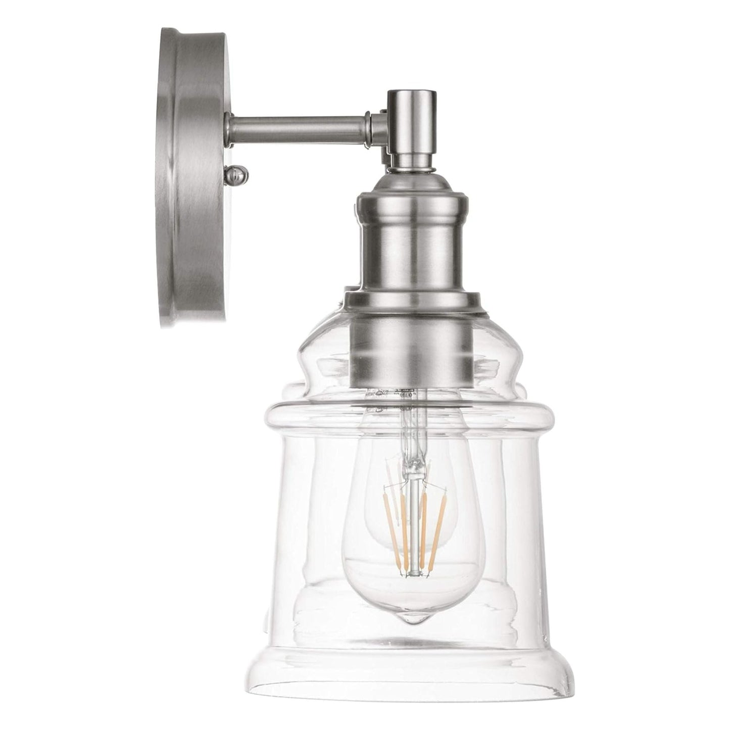 Prominence Home Eaton Ridge 2 Light Industrial Bathroom Vanity, Brushed Nickel